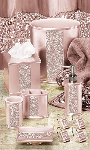 Zahari Home Sinatra Soap Dish Unique Design Stylish Bling Glass Mosaic Décor Soap Bar Holder, Blush - color: Sinatra Blush