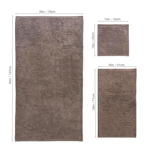 SKL Home CloudSoft 100% Cotton Luxury 6-Piece Towel Set, 600 GSM, Ultra Plush & Absorbent - 2 Bath Towels, 2 Hand Towels, 2 Washcloths, Mink Brown - color: Mink Brown, style: 6-Piece Towel Set