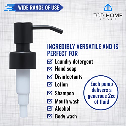 Stainless Steel Soap and Lotion Dispenser Pumps, Replacement for Your Bottles (Black Matte, 2 Pack) - color: Black Matte, size: 2 Pack