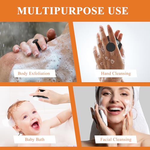 Silicone Face Scrubber for Men, Gentle Exfoliator Pad & Massager, Facial Cleansing Brush Silicone Face Wash Brush Removes Dead & Dry Skin (Black) - color: Black