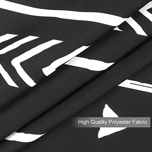 UPHOME Boho Black and White Fabric Tassel Triangle Stripes Geometric Shower Curtain Set with Hooks Chic Tribal Bathroom Decor Accessories (72X72 inch, Black) - color: Black, size: 72"W x 72"L (Pack of 1)