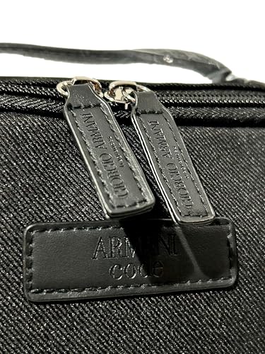GIORGIO ARMANI MEN Canvas Toiletry BLACK Zip Travel Pouch Fragrance Bag (9.5L X 7H X 2W) - MEN 1840
