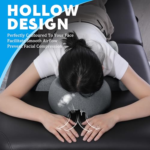 MABOZOO Face Down Massage Pillow, Face Down Pillow for Sleeping with Non-Slip Bottom, Home Head Cushion and Chest Cushion for SPA, Sleep (Gray) - color: Gray