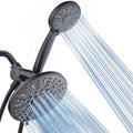 AquaDance 7" Premium High Pressure 3-Way Rainfall Combo with Stainless Steel Hose – Enjoy Luxurious 6-setting Rain Shower Head and Hand Held Shower Separately or Together – Oil Rubbed Bronze Finish - color: Oil Rubbed Bronze, style: 2.5 Gallons Per Minute