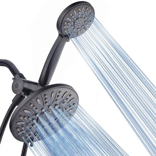 AquaDance 7" Premium High Pressure 3-Way Rainfall Combo with Stainless Steel Hose – Enjoy Luxurious 6-setting Rain Shower Head and Hand Held Shower Separately or Together – Oil Rubbed Bronze Finish - color: Oil Rubbed Bronze, style: 2.5 Gallons Per Minute