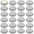 TUZAZO 24Pack 1/2 Oz Aluminum Tin Cans with Screw Lid and Labels, Refillable Travel Sized Cosmetic Containers Small Tins for Lip Balms, Salves, Lotion Bars, Candles - size: 0.5oz*24