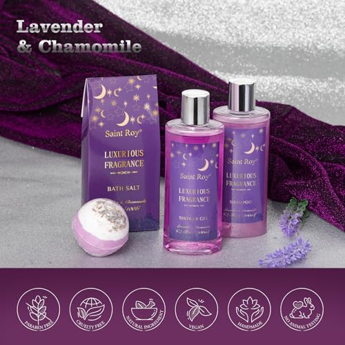Spa Gift Basket Bath Spa Kit Spa Gifts for Women, Bath and Body Baskets Set | 10pc Self Care Kit Lavender Scent Birthday Gifts Skin Care Set, Christmas Gifts, Beauty kits Bridal Shower Self-care Home Spa