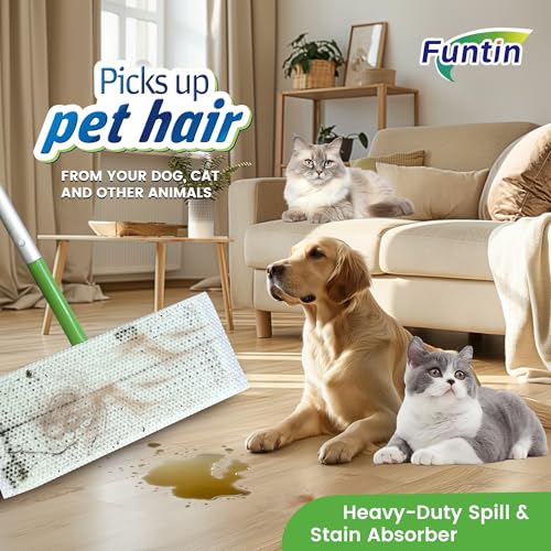Funtin Thickened Mop Pads for Swiffer Sweeper, Unscented Disposable Mopping Cloths, Dry & Wet Use for Dirt, Dust, Hair, Home, Bathroom, Kitchen (60ct) - color: 60ct