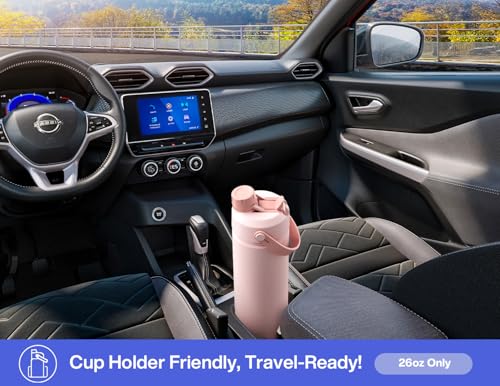POWCAN 26 oz Insulated Water Bottle with 2-in-1 Straw and Spout Lid, Keep Cold 24H, Leak-Proof, Fits in Car Cup Holder, Stainless Steel Water Bottle for Sports, Travel, and School (Lupine) - color: Lupine, size: 26 Ounces