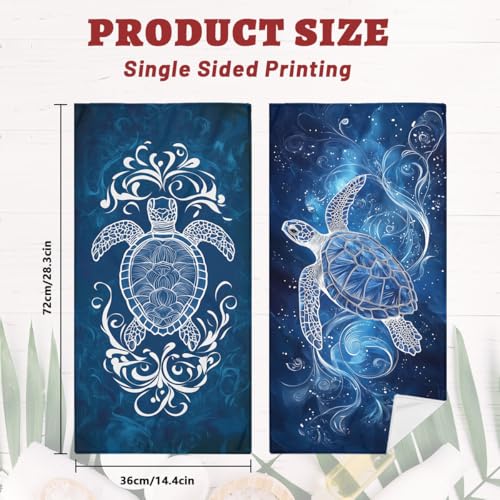 Sea Turtle Hand Towels, Blue Water Cute Boho Bath Towels for Bathroom Home Hotel Spa Gym Yoga Nautical Beach Bathroom Decor - color: Sea Turtle