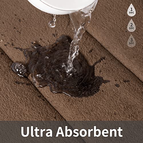 ROSMARUS Memory Foam Bath Mat - 20' x 32', Water Absorbent Shower Mat, Thick Bath Rugs with PVC Backing, Ultra Soft Bathroom Rugs for Floor & Tub, Brown - color: Brown, size: 20" x 32" (Rectangular)