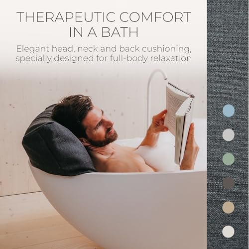 BADESOFA® Luxury Bath Pillow S in Charcoal, Thick & Quick-Drying | Premium Bath Pillows For Tub, Spa Cushion for Comfortable Head and Neck Support, Luxury Bath Gift - color: Charcoal, size: Small (Single Pillow)