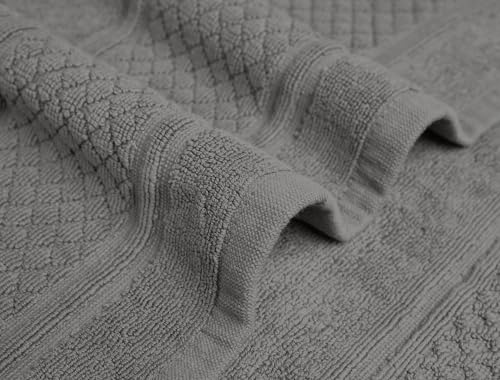 Avalon Towels Grey Bath Mat - 100% Cotton Set of 2 Absorbent Bathmat - Bathroom Mats Quick Dry Bath Mats for Bathrooms (22x34 Inches) - color: Grey, size: Pack of 2