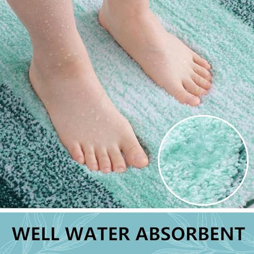 Arotive Bathroom Rugs Sets 2 Piece, Soft Absorbent Microfiber Bath Mats and U-Shaped Contour Toilet Rug, Machine Washable Dry Bath Mats for Bathroom, 24x16 and 24x20, Dark Green - color: Dark Green, size: 24" X 16" + U Shape 24" X 20"