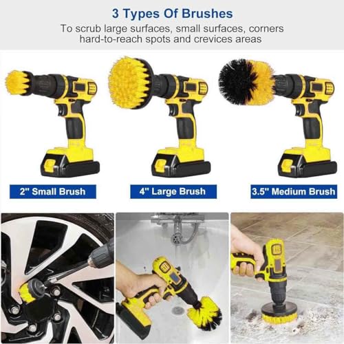 Drill Brush Attachments Set, Power Scrubber Brush Attachment All Purpose Clean for Grout, Tiles, Sinks, Bathtub, Bathroom, Kitchen