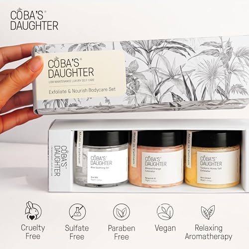 COBA'S DAUGHTER Luxury Mini Spa Gift Set for Women – 3-Piece Body Care | Birthday & Mother's Day gift for her | Honey Turmeric, Almond Orange & Aloe Vera | Travel-size Self Care - style: Mini Ritual Set