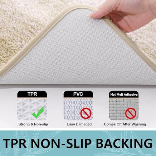 Arotive Bathroom Rugs Sets 2 Piece, Shaggy Soft and Absorbent Microfiber Bath Rugs, Machine Washable Dry Bath Mats for Bathroom, 30x20 and 24x16, Light Beige - color: Light Beige, size: 30" X 20" + 24" X 16"