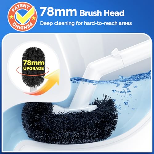 HAMITOR Toilet Plunger Bowl Brush Combo：Heavy Duty Rubber for Drain Clog Remover - Curved Design Bristles for Deep Cleaning Under Rim - Compact Bathroom Cleaning Tools for New Homet Essentials - White - color: A-white, size: 1 pack