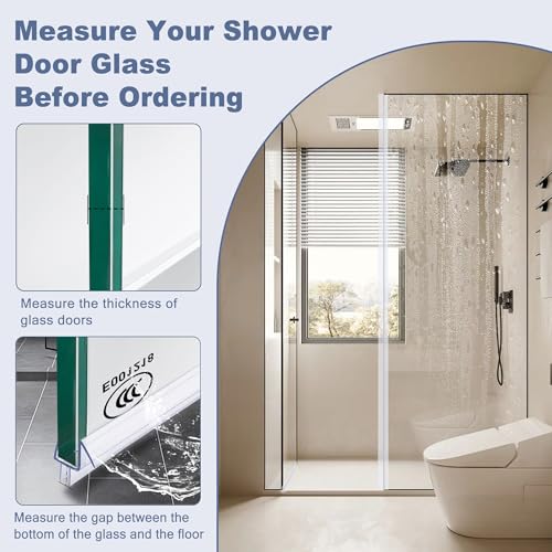 4-Pack Frameless Shower Door Bottom Seal for 3/8 Inch Thick Glass Doors – Stop Shower Leaks and Create a Water Barrier (3/8” x 39”)