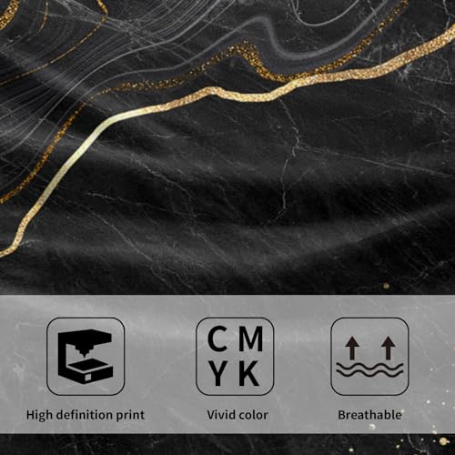Miaoquhe Black Gold Marble Hand Towel Set of 2, Marble Texture Soft Highly Bath Towels 14x28in Absorbent Bathroom Hand Face Fingertip Towels Washcloth Quick Dry DecorTowels for Kitchen Gym Spa - color: Marble-black