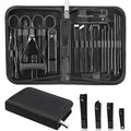 MINKINH Manicure Set Professional Nail Clipper Kit-26 Pieces Stainless Steel Manicure Kit,Nail Care Tools with Luxurious Travel Case Nail Grooming Kit Present for Men Husband Boyfriend Parent (Black) - color: Black