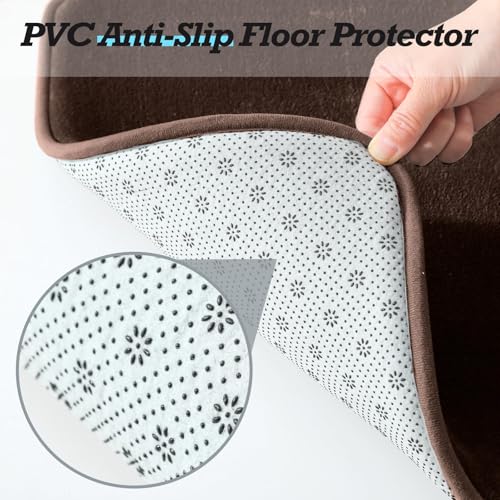 HUXMEYSON Bathroom Rugs Sets 3 Piece, Non-Slip & Quick Dry Bath Mat Set, Ultra Soft Velvet Bath Rugs for Bathroom, Toilet and Shower Floor, Brown - color: Brown, size: 17"x24"+20"x32"+U Shape 20"x24"