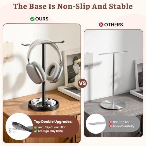 Stainless Steel Hand Towel Holder with Storage Tray for Bathroom Countertop | Weighted Base With Anti-Slip Pads Keeps Towels Stable While The Tray Neatly Stores Jewelry, Watches & Essentials - color: Black-1p（with Tray）