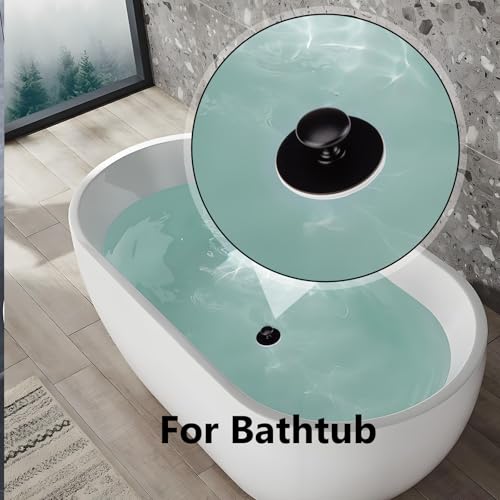 Bathtub Drain Stopper,Tub Silicone Stopper,Bathtub Drain Replacement Accessories,Suitable for Bathtubs,Sinks,Washbasin Drain Ooutlet Rubber Drain Stopper (Black) - color: Black