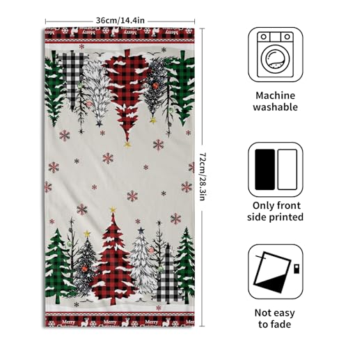Merry Christmas Hand Towel 28x14in Christmas Tree Hand Towel Set of 2 Merry Christmas Snowflake Fingertip Towels for Bathroom Winter Xmas Holiday Absorbent Towel for Home Hotel Spa Gym Decorations - color: Merry Christmas Trees