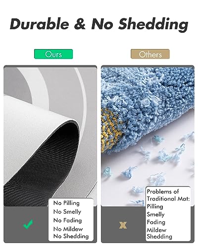 MontVoo Bath Mat Runner - Long Non Slip Absorbent Quick Dry Thin Bath Rug for Bathroom Floor Mat - Rubber Backed - Stain Resistant - Easy Care - Gray 17"x70" - color: Grey, size: 17"x70"