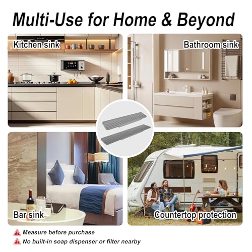 AZY 2-Piece Sink Splash Guard – Upgraded Silicone Draining Mats, Faucet Draining Design, Splash Guard for Kitchen Sink Area, Foldable Kitchen Faucet Mats