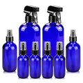 Worldgsb Glass Spray Bottles, 16oz*2+4oz*2+2oz*4 Refillable Containers, Empty Boston Round Bottles with Adjustable Nozzle for Cleaning, Gardening, Aromatherapy, Pets, Plant, Hair - Blue - color: Blue
