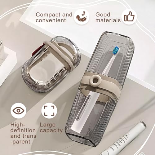 Toothbrush Travel Case and Soap Travel Case, Leakproof Soap Container with Cover, Portable Toothbrush Holder for Bathroom Storage, Camping, and Trip