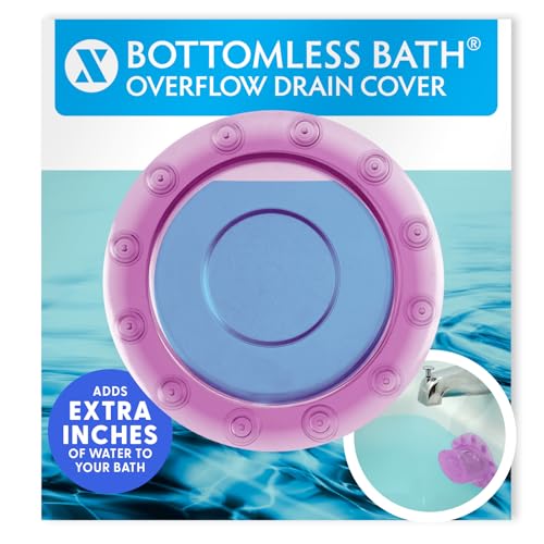 SlipX Solutions Bottomless Bath, Essential Overflow Drain Cover for Bathtub, Best Bath Accessories for Women, Adds Inches of Water to Your Tub for Deeper Soak, 4" Diameter, Pink - color: Pink