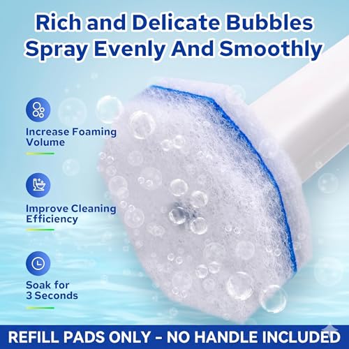 60pcs Disposable Toilet Brush Refills, Toilet Bowl Cleaner Refill Pads, Compatible with Most Toilet Cleaning Wands & Systems, Disposable Scrubber Refill Heads for Deep Bathroom Cleaning - size: 1 Count (Pack of 60)