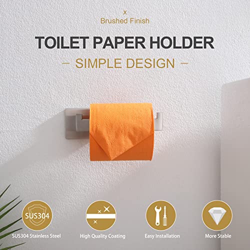 KOKOSIRI Toilet Paper Roll Holder Brushed Nickel Toilet Paper Holder Stainless Steel for Kitchen Bathroom Dispenser Wall Mounted, 2 Pack, B2003BR-P2 - color: Brushed Nickel, size: Without Shelf(2 Pack)