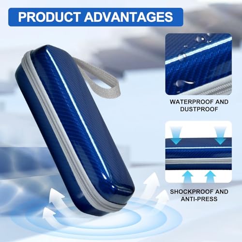 Toothbrush Travel Case for Oral B/Oral-B Pro 1000 1500 5000 7000 7500 6000 9600/ Phlips Sonicare 4100 5100 1100 6100 5300 Electric Toothbrush, Portable Hard Protective Storage Bag (Blue) - color: Blue