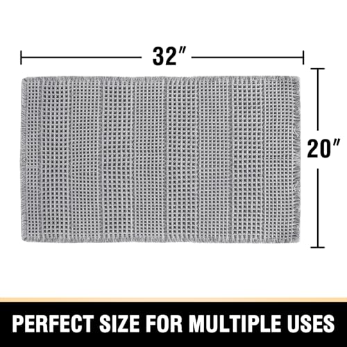 H.VERSAILTEX Upgraded Waffle Bath Mat Super Absorbent Non Slip Bath Rugs for Beside Tub, 20" x 32", Dove - color: Dove, size: 20" x 32"