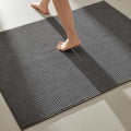 TYUU Large Bathroom Rugs Non Slip Washable Bath Rugs Super Absorbent Bathroom Rug Thin Quick Dry Low Pile Bath Mats, Dark Grey 36"x60" - color: Dark Grey, size: 3' X 5' (Rectangular)