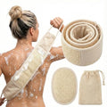 Natural Loofah Back Scrubber for Shower for Men and Women, Exfoliating Loofah Sponge with Soap Saver (1Back+1Pad+1Bag) - size: 2 Count (Pack of 1)