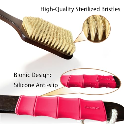 Back Scrubber for Shower,Exfoliating Shower for Men with Long Handle,Dry Brushing Body Brush,Lymphatic Contour for Full Body Exfoliation, Skin Cleansing & Lymphatic Drainage - color: Pink Handle, size: SOFT