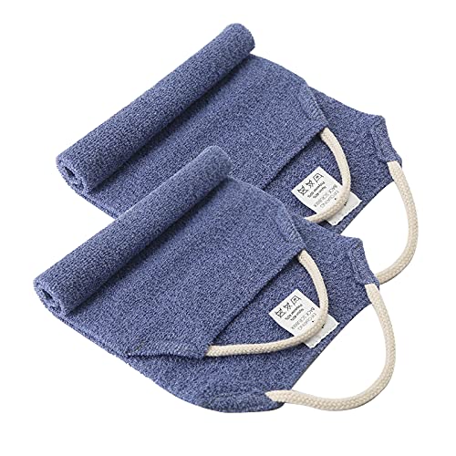 Evridwear Exfoliating Back Scrubber for Shower, Back Washer for Men Women | Loofah with Handle, Extended Length, Stretchable, Deep Cleansing for Hard-to-Reach Areas, Skin Massage (Blue+Blue) - size: Blue + Blue Back Scrubber