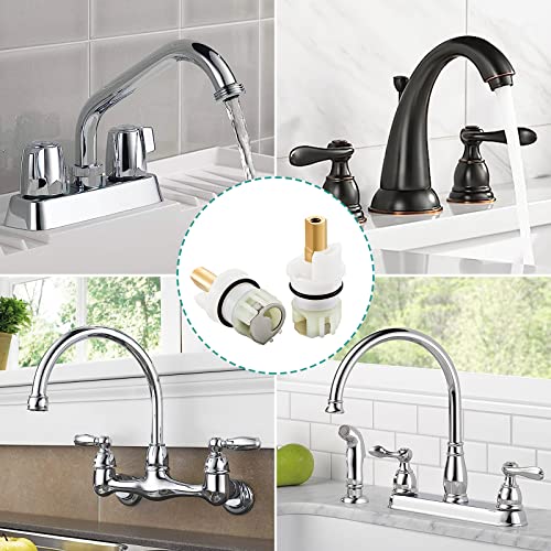 RP25513 faucet stem assembly Replacement Kit for two handle faucet repair kit with RP24096 Cartridge RP4993 Seats Springs RP24097 1/4 Turn stop, 2 Pack - color: 2