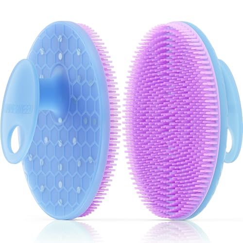 INNERNEED Magnetic Silicone Body Scrubber, Hygienic Shower Brush, Purple | Gentle Exfoliating & Deep Cleansing Body Brush for Daily Shower, Skin Vitality - color: Purple