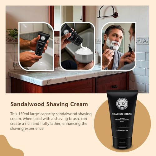 Kikc 5 in 1 Shaving Kit, Shaving Brush Kit for Men,Set Include Synthetic Shave Brush, Stainless Lathering Bowl, Shave Brush Stand, Shaving Cream, Shave Manual, Best Gift for Bearded Man,Silvery Set - color: Stainless set