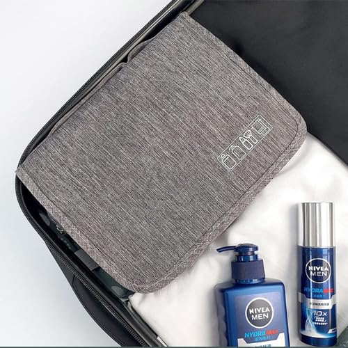 Trawila Large Capacity Travel Hanging Toiletry Bag Cosmetic Bag Makeup Organizers for Men & Women with Sturdy Hook (Blue)