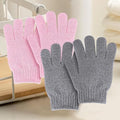 4 PCS Exfoliating Wash Gloves, Bath Sponges, Dual Texture Bath Gloves for Shower Body Scrub, Deep Cleansing Removes Dead Skin for Both Women and Men（Pink+Gray） - color: B4-black Gray