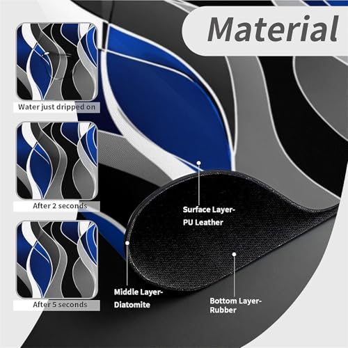 Faucet Fast Absorbent Pad - Modern Abstract Blue Grey Wave , Suitable For Kitchen, Bathroom, Island And Other Scenes - color: Modern Abstract Blue Grey Wave