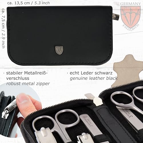 3 Swords Germany – MEN's kit - manicure pedicure beard ear ALL IN ONE - stainless steel tools - color: BLACK - MEN EDITION