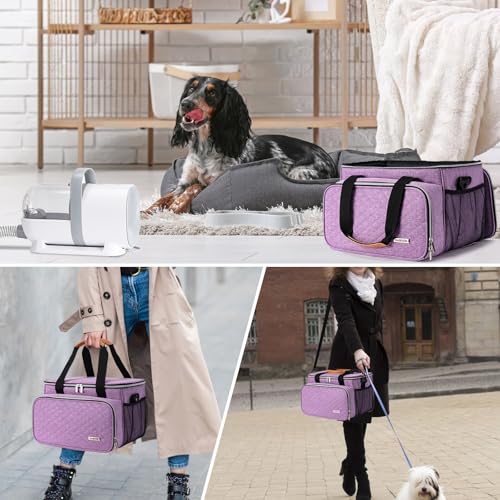 Dog Grooming Vacuum Bag, Pet Grooming Kit Bag Perfect for Dog Hair Vacuum & Grooming Tool Kit Accessories- Purple - color: Purple